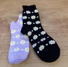 【未使用】19〜21cm 靴下 ソックス 花柄 2足セット