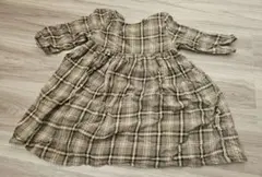 チェックワンピース長袖(90cm)