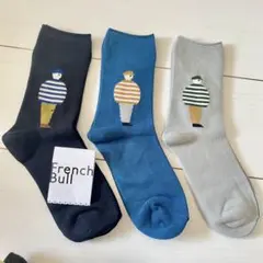 3足セット　フレンチブル　靴下　ソックス　サボテン　ロポスソックス　レディース