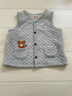 MIKI HOUSE キルティングベスト グレー