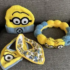 使用済★ユニバUSJミニオン ニット帽 スタイ 冠まとめうり