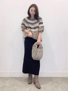 GU リブニットスカート　XSサイズ ブラック