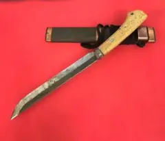 兼常作 狩猟用剣鉈ツバ付き ハンティングナイフ 両刃270 - メルカリ