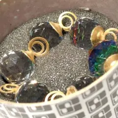 カラフルビーズクリアブレスレットスモーキーコォーツ - メルカリ