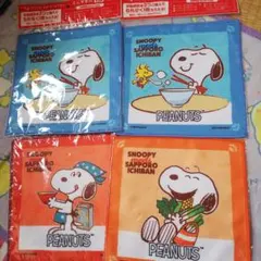 サッポロ一番 スヌーピー ミニタオル 4枚セット