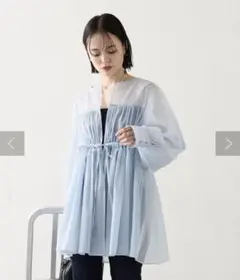 mystic シアーティアードチュニック チュニック シアーシャツ