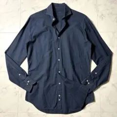 LARDINI ボーダー 長袖シャツ コットン 40/L ネイビーのサムネイル