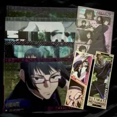 呪術廻戦 禪院 真希 真依 メカ丸 パンダ ステッカー クリアビジュアルポスター