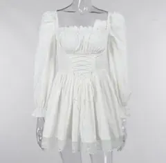 プリンセス ワンピース ドレス 衣装 ホワイト S 姫系 ロリータ