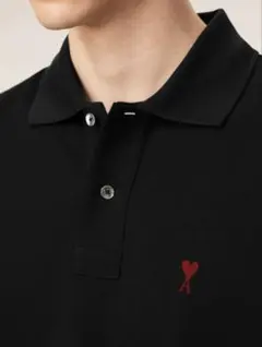 【新品タグ付】AMI PARIS アミパリス　ポロシャツ XL ブラックのサムネイル