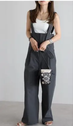 新品　ボンジュールサガン【撥水・接触冷感・UVカット】ハイウエストサロペット