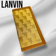 LANVIN ランバン　ロゴパターン 長財布 ベージュ/ブラウン