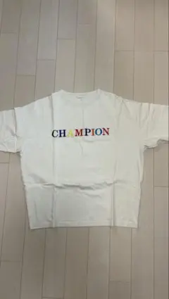 Champion カラフルロゴ Tシャツ ホワイト M