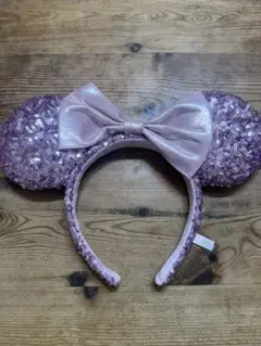 ミニー耳カチューシャ ピンク スパンコール