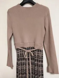 index ピンク　チェックワンピース　画像ご確認くださいませ