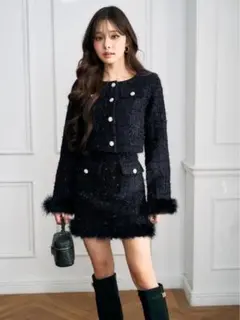 新品】GRL フェザーツイードジャケット×インパン裏地付きスカートセットアップ