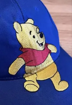 90s ディズニー プーさん デッドストック 刺繍 青 キャップのサムネイル
