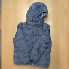 UNIQLO フード付きダウンコート 130cm グレー