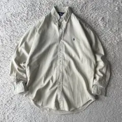 ラルフローレン 90s BLAIRE シャツ 長袖 S アイボリー