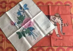 ジム トンプソン　タイシルクスカーフと象のハンカチ　絹スカーフ　エレファント