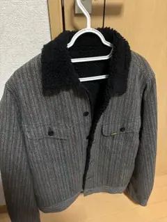 LEE MR モノトーン ツイード ボア ストームライダー ジャケット L 黒