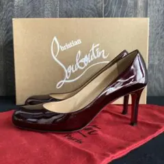 Christian Louboutin 美品 エナメルパンプス ボルドー/レッド