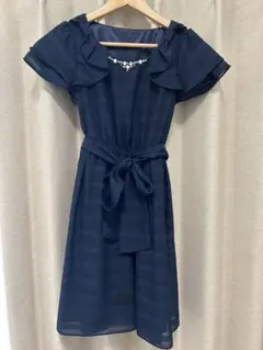 お呼ばれドレス ワンピース ネイビー 結婚式 入学式 卒業式 懇親会などにのサムネイル