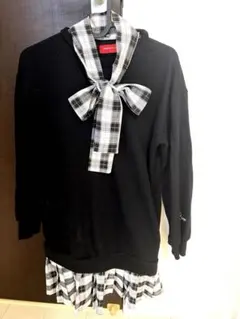 repipi armario チェック柄リボン付きワンピース S