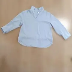UNIQLO スキッパーシャツ ライトブルー 七分袖