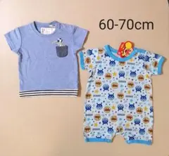 新品 半袖Tシャツ 60-70cm アンパンマン 半袖 ロンパース 70cm
