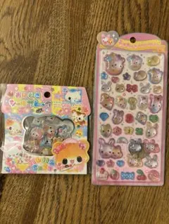 うるちゅるシールおはじきシール2枚セット♡ハムハムカフェフワフワらびちゃん♡新品