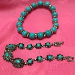 ブレスレット◇ターコイズ風 2個セット