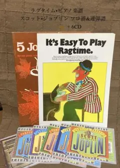 ラグタイム•ピアノ楽譜 スコット•ジョプリン ソロ譜&連弾譜 + 6CD