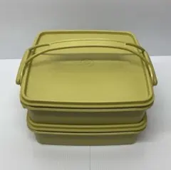 タッパーウェア2段保存容器すのこ2枚キャリーハンドル付日本製 - メルカリ