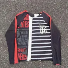 vintage y2k グラフィックロンT ボーダーロンT バンT 雰囲気◎