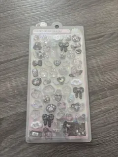 ボンボンドロップシール　オリジナル　しろくろボンボン ② モノクロ　うさぎ　白黒