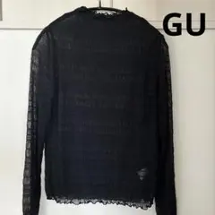 GU透け感のある黒の長袖トップス M