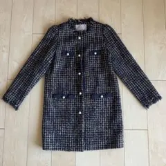 超美品☆31 Sons de mode ツイードノーカラーコート　36