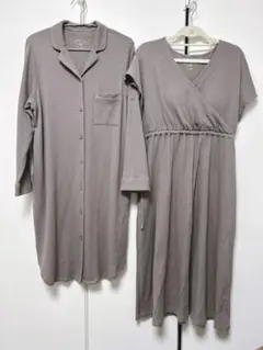 ジェラートピケ★3点セット☆シャツドレス　半袖ワンピース　レギンス★マタニティ