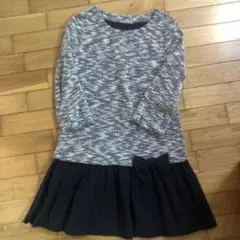 GALLERY VISCONTI サイズ2 ネイビーグレー長袖ワンピース