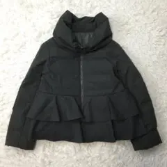 【美品】RIRIYANO★ペプラム ファイバーダウンジャケット グレー LL