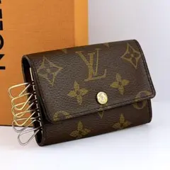 【美品】ルイヴィトン モノグラム ミュルティクレ6 キーケース ブラウン 茶