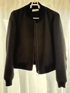 ブラックキルティングボンバージャケット