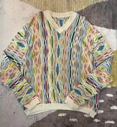Vintage COOGI 3Dニット マルチカラー　ホワイト
