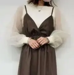 INGNI 袖オーガンジーニット　ホワイトのサムネイル