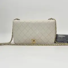 CHANEL ラムスキン マトラッセ23 チェーンショルダーバッグ 白 G金具のサムネイル