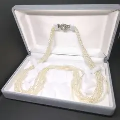 テリ最強 本真珠 パール 淡水パール ライスパール ケシパール 5連 美品