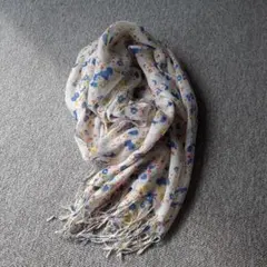 MICHEL KLEIN ミッシェルクラン ストール スカーフ 花柄 白