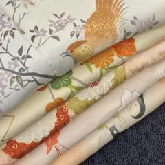正絹　訪問着　付下げ　鈴木清文　作家　刺繍　リメイク　まとめのサムネイル
