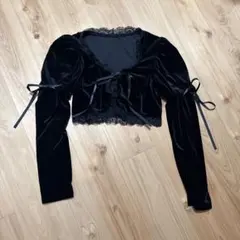 ベルベット クロップド丈 トップス M